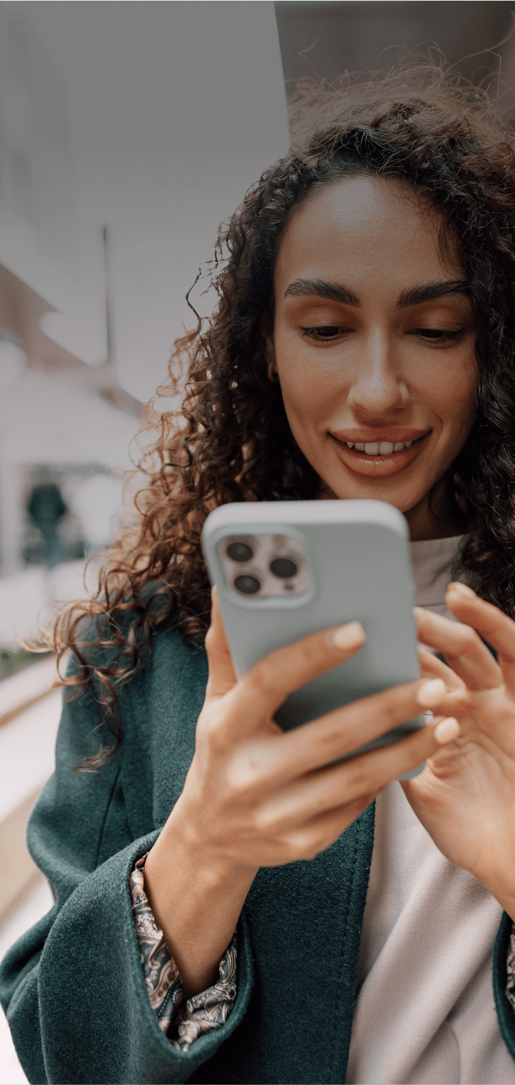 Women with phone